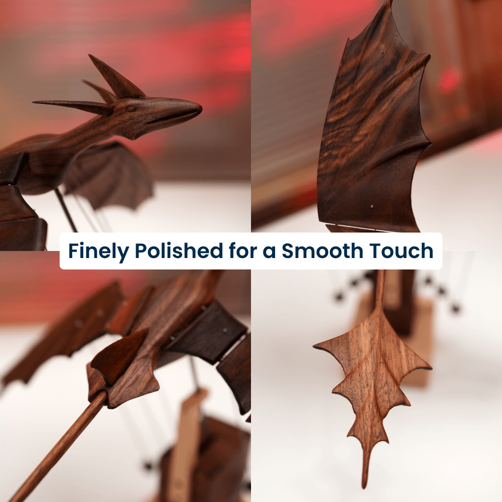 Handcrafted Wooden Ocean Dragon Automaton