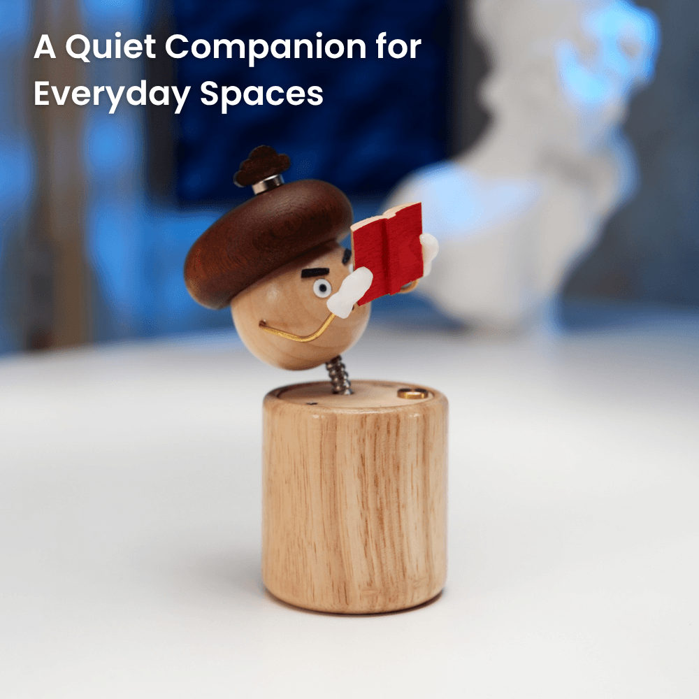 Handcrafted Wooden Mushroom Automaton