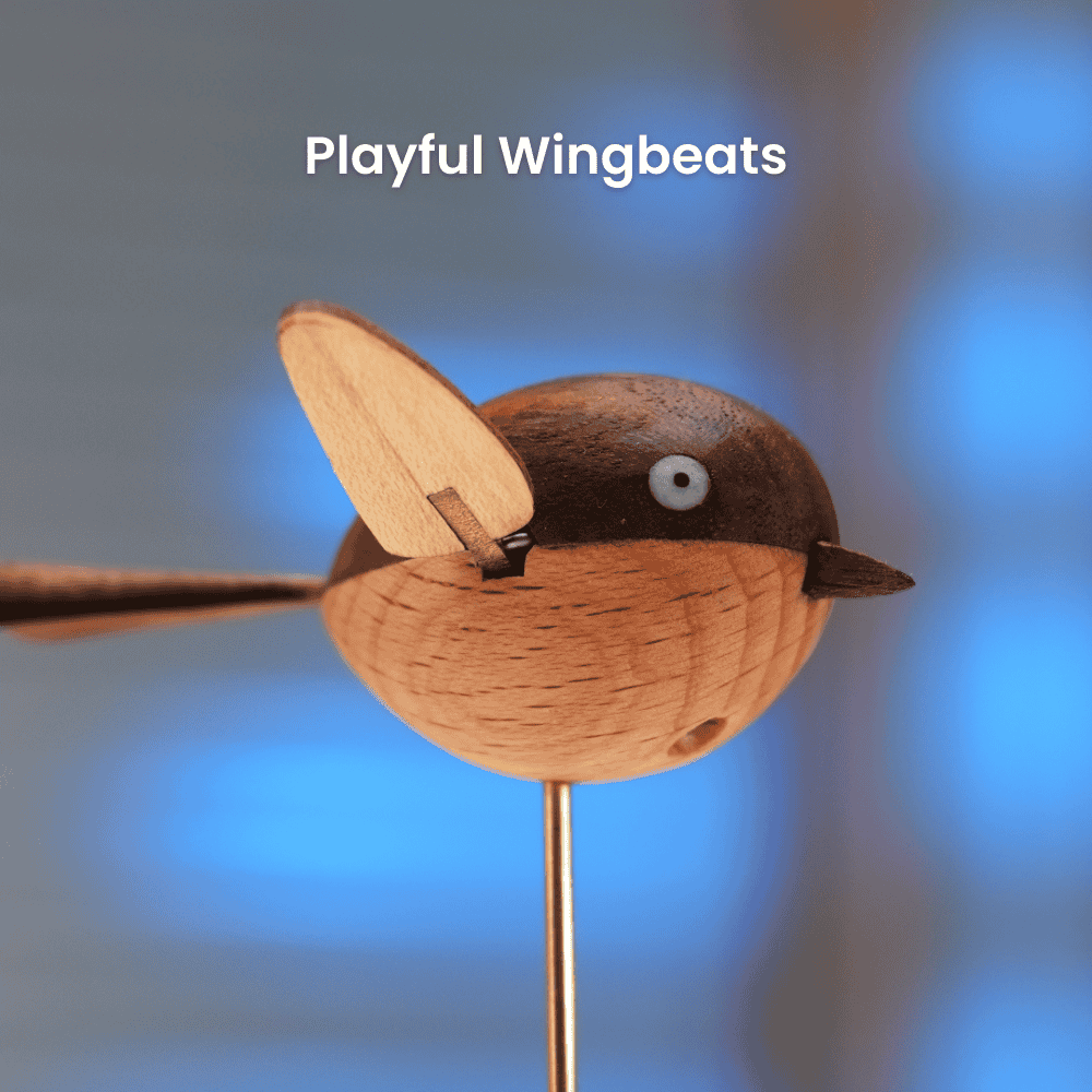 Handcrafted Walnut Bird Automaton