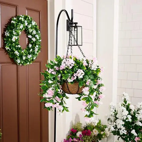 Improvements 15" Faux Crepe Myrtle Hanging Baskets - Set of 2