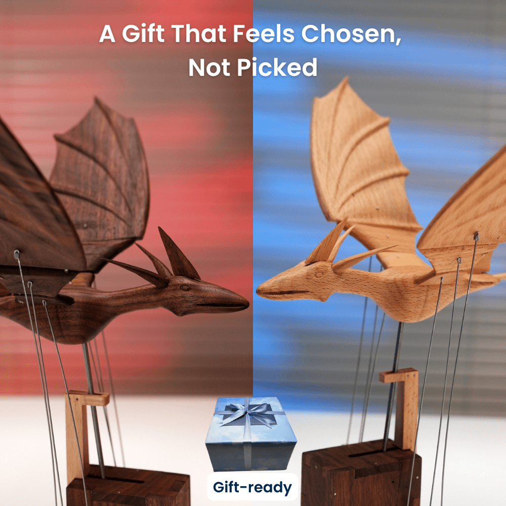 Handcrafted Wooden Ocean Dragon Automaton