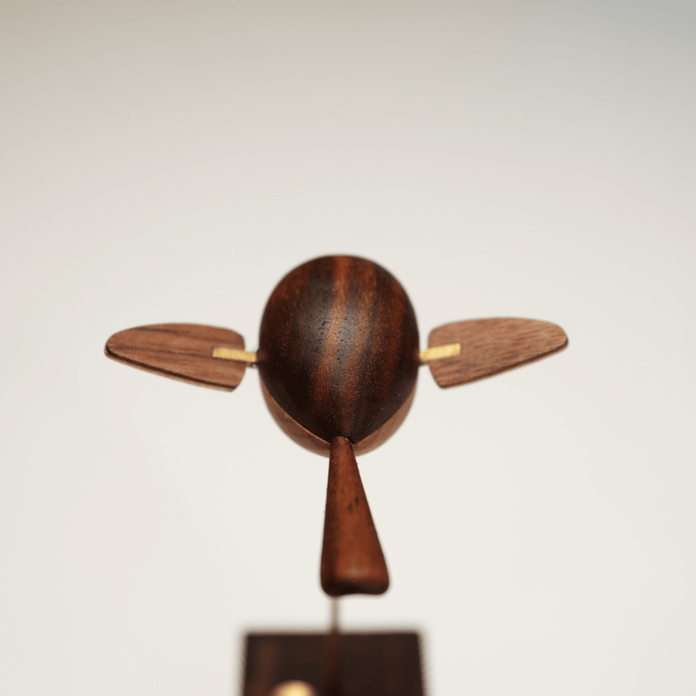 Handcrafted Walnut Bird Automaton