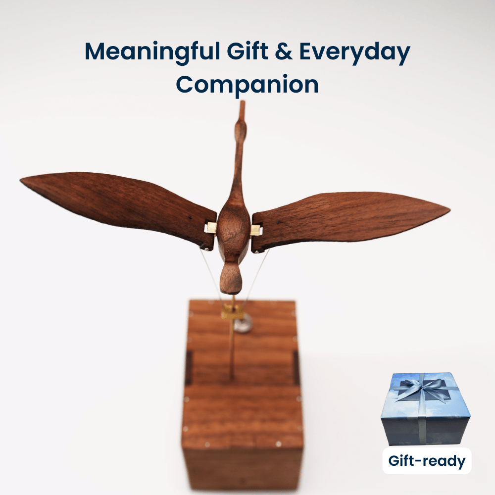 Handcrafted Walnut Swan Automaton