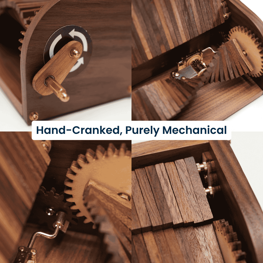 Handcrafted Wooden “Song of the Waves” Music Box Automaton