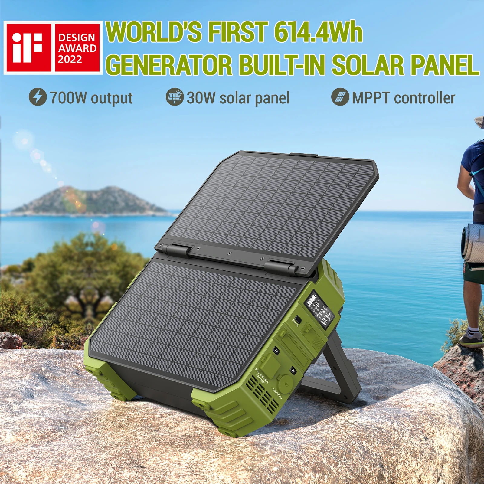 💥Liquidation Sale💥Buy 1 Get 1 Free💥Portable Power Station with Built-in Solar Panel