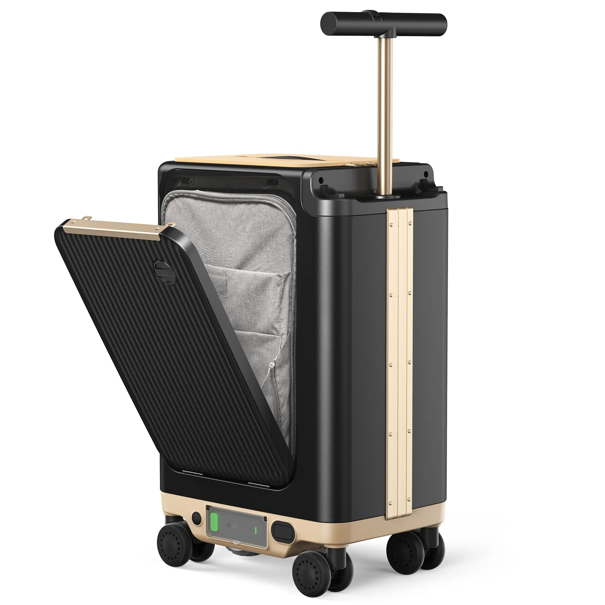 【TSA-Approved】Electric Suitcase Scooter, Electric Riding Luggage with 250W Motor, Removable 95.7Wh Battery (Pressure-Resistant & Explosion-Proof) | 38L Storage, Ultra-Lightweight 13.2LBS, Adjustable Speed 2.5-8MPH, Hard Shell Spinner Suitcase with TSA Loc
