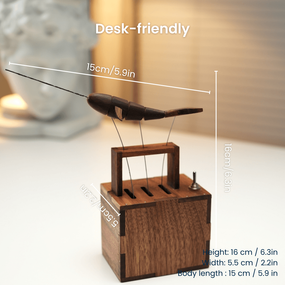 Handcrafted Walnut Whale Automaton