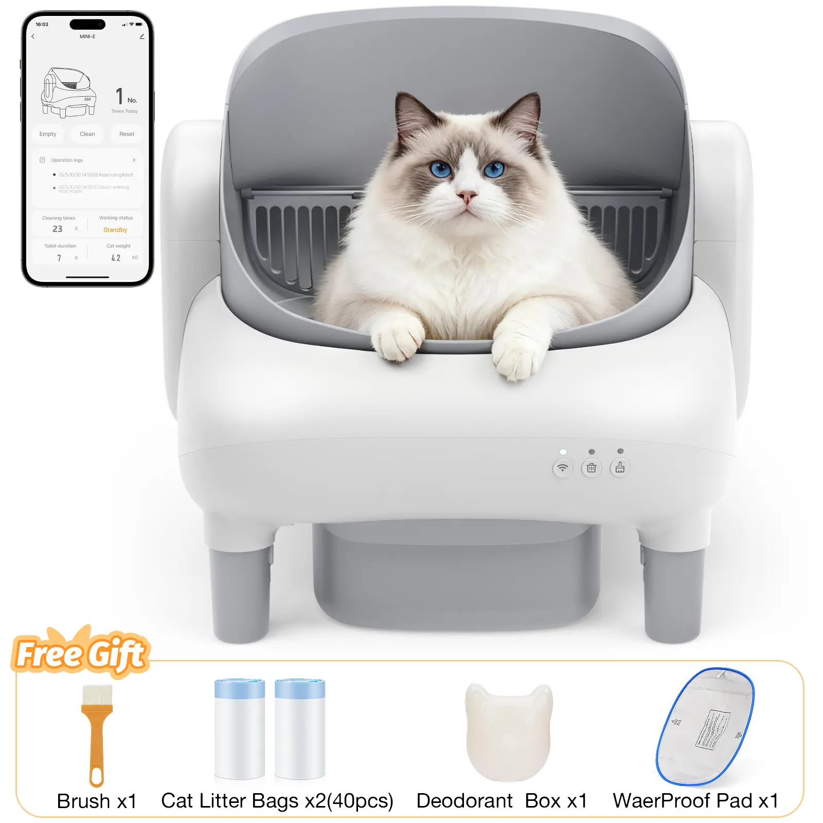 FUMOI Smart Self-Cleaning Litter Box for Multiple Cats | APP Control, Safety Sensors & Odor-Lock Design, 10.5L Bin, Cat Litterbox (Only Supports 2.4G Wifi)#Summervibes #petLovers