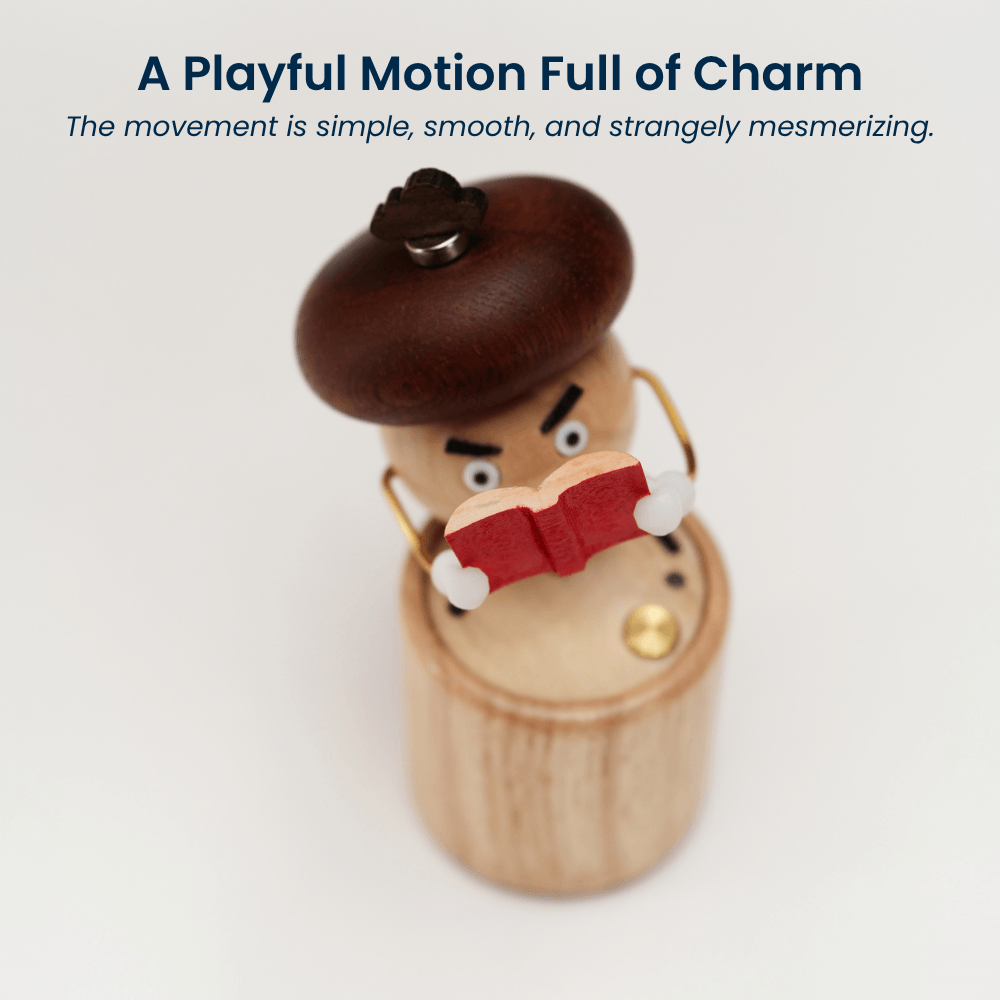 Handcrafted Wooden Mushroom Automaton