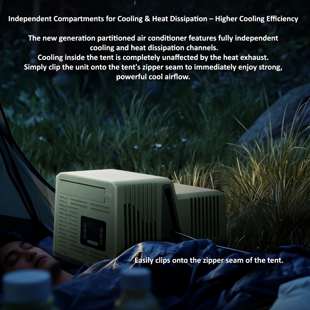 24V 48V Parking Air Conditioner Ductless Portable AC for Truck, Camper, Tent, No Hose Needed