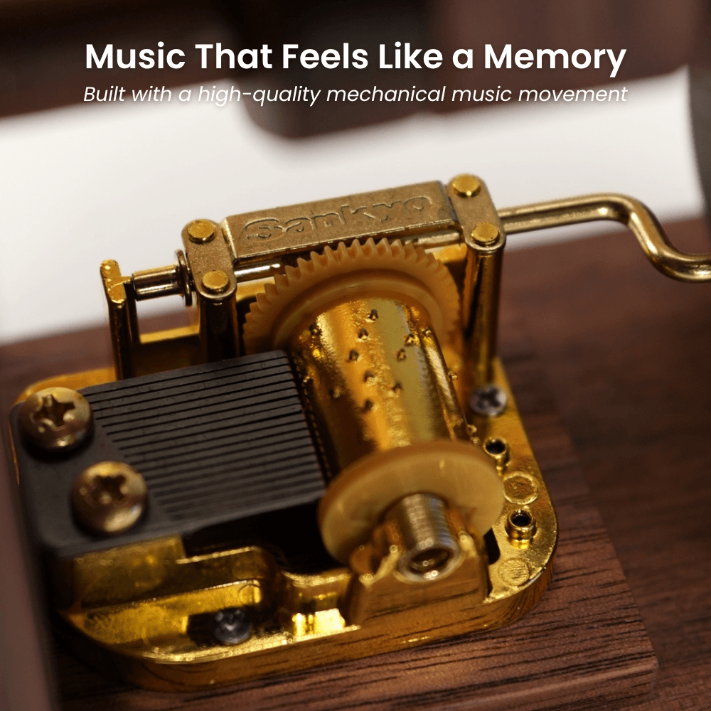 Handcrafted Wooden Monkey Music Box Automaton