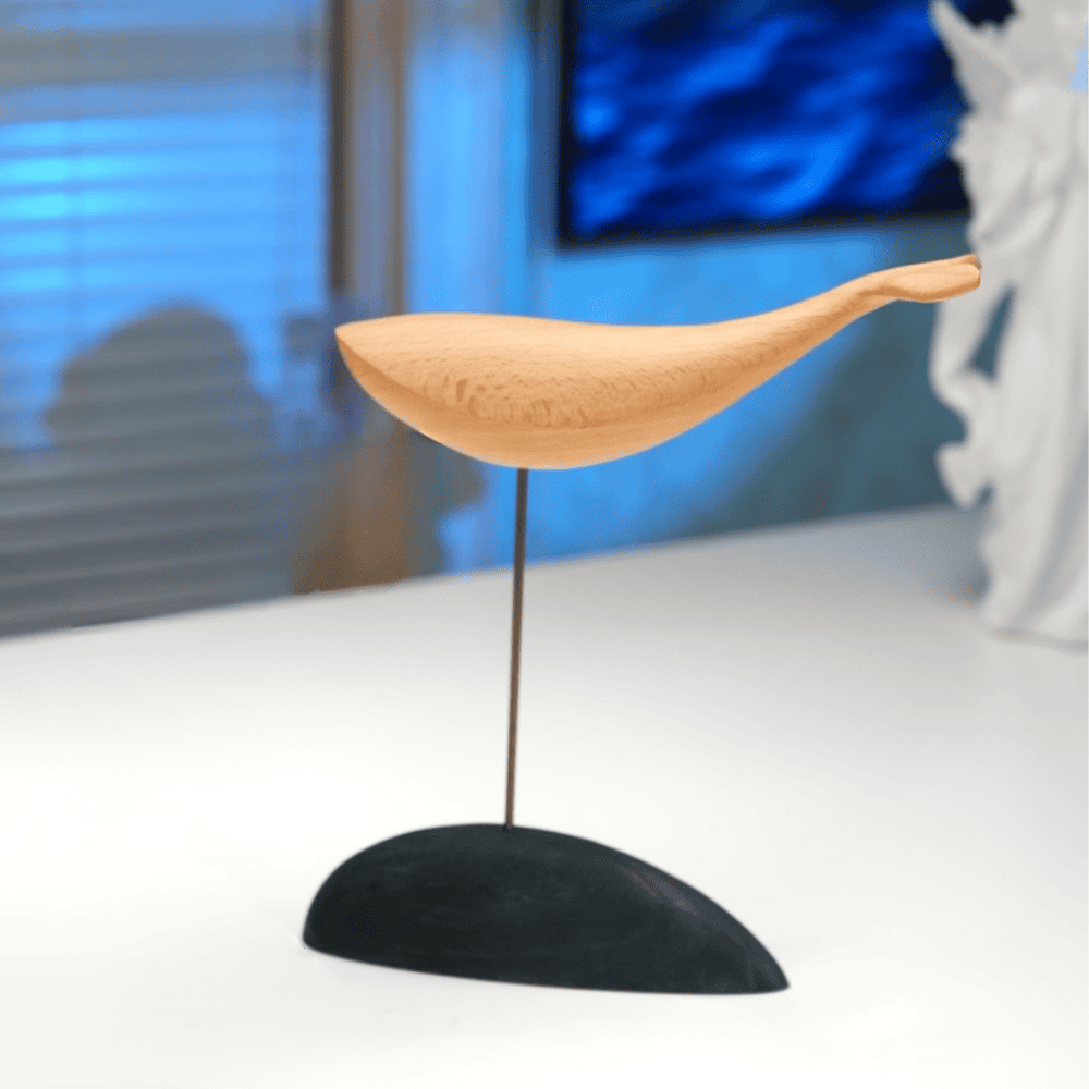 Handcrafted Wooden Whale Sculpture