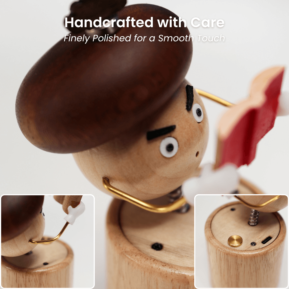 Handcrafted Wooden Mushroom Automaton