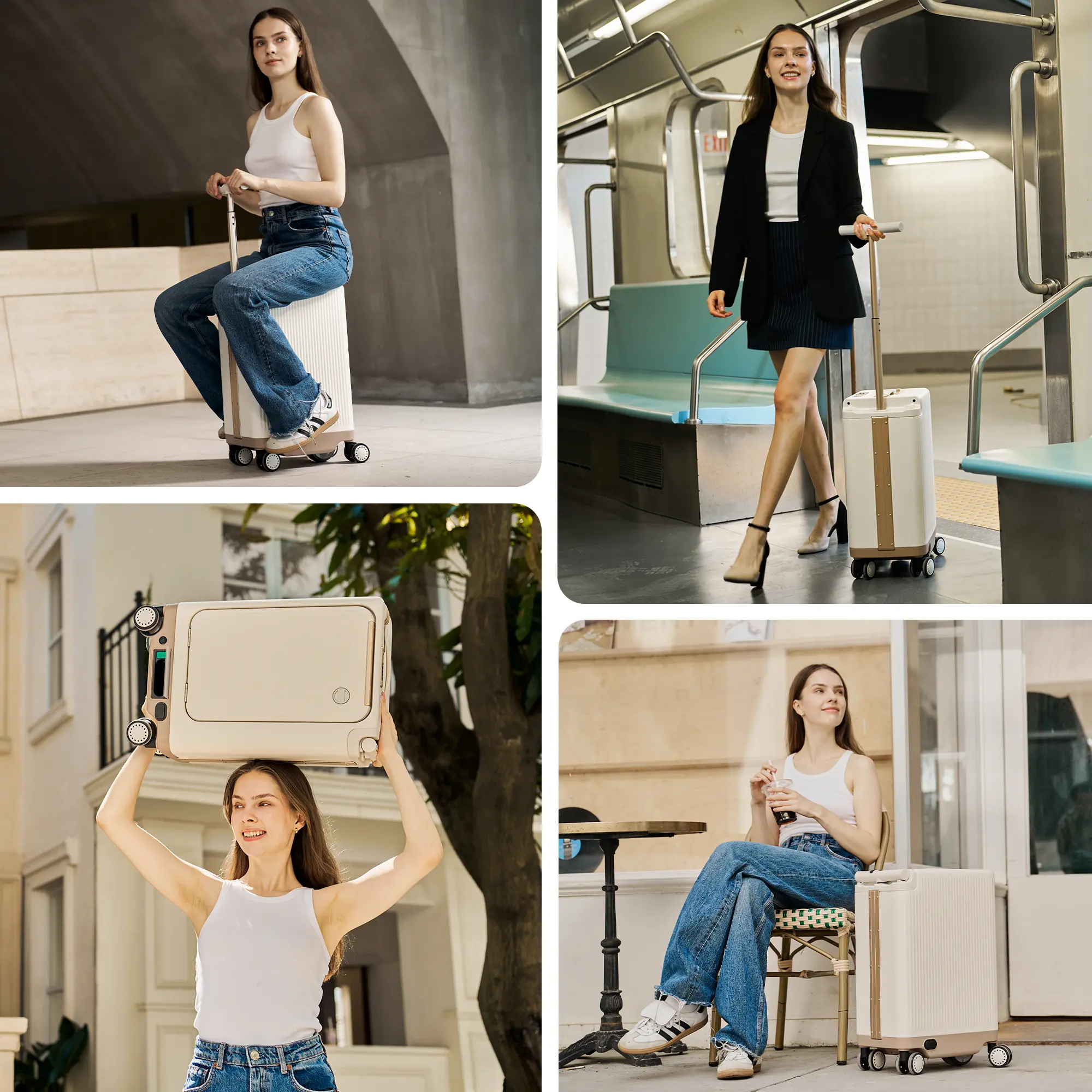 【TSA-Approved】Electric Suitcase Scooter, Electric Riding Luggage with 250W Motor, Removable 95.7Wh Battery (Pressure-Resistant & Explosion-Proof) | 38L Storage, Ultra-Lightweight 13.2LBS, Adjustable Speed 2.5-8MPH, Hard Shell Spinner Suitcase with TSA Loc