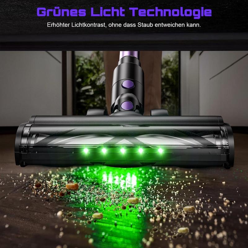 45000 Pa / 500W / 45 min kabelloser Staubsauger, leichter Akku mit LED-Anzeige / Anti-Tangle-Bürste, Stabstaubsauger für Hartböden, Tierhaare, Teppiche