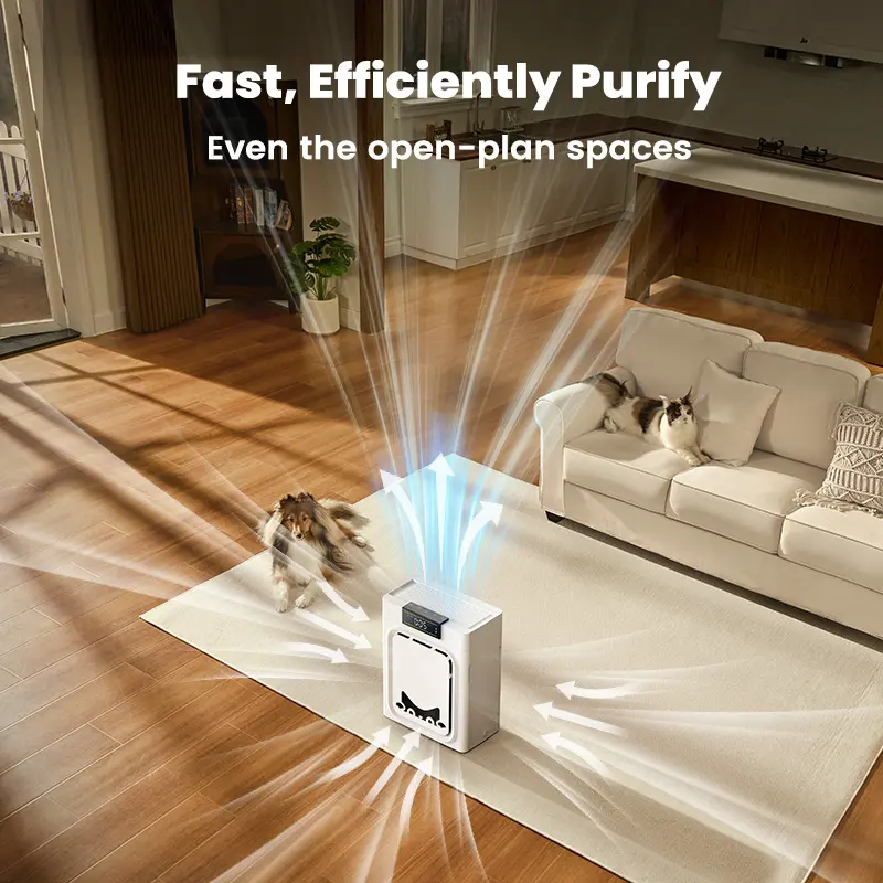 Umymall air purifiers for home pets, 3-in-1 Washable HEPA Filter, Dual-Sided Filter with 200g Activated Carbon, Pet-Friendly Design – Pet Lock, Allergen Relief & Odor Removal Summervibes Petlovers