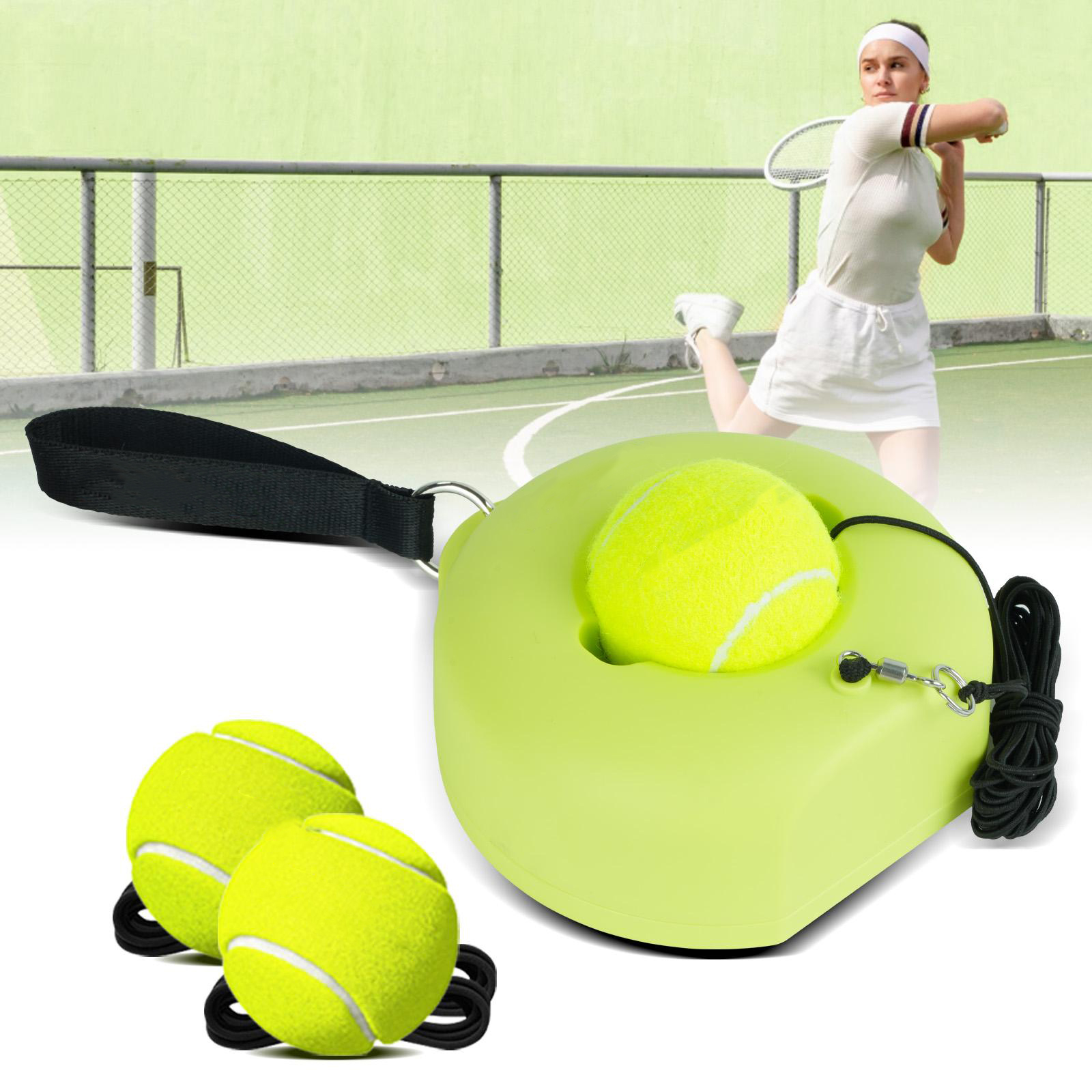 Hikeen Premium Tennis Trainer Rebound with Metal Base, Portable Set with 3 Highly Elastic String Balls, Ideal for Adult Kids and Beginners Training Outdoor Gear Sports Rackets