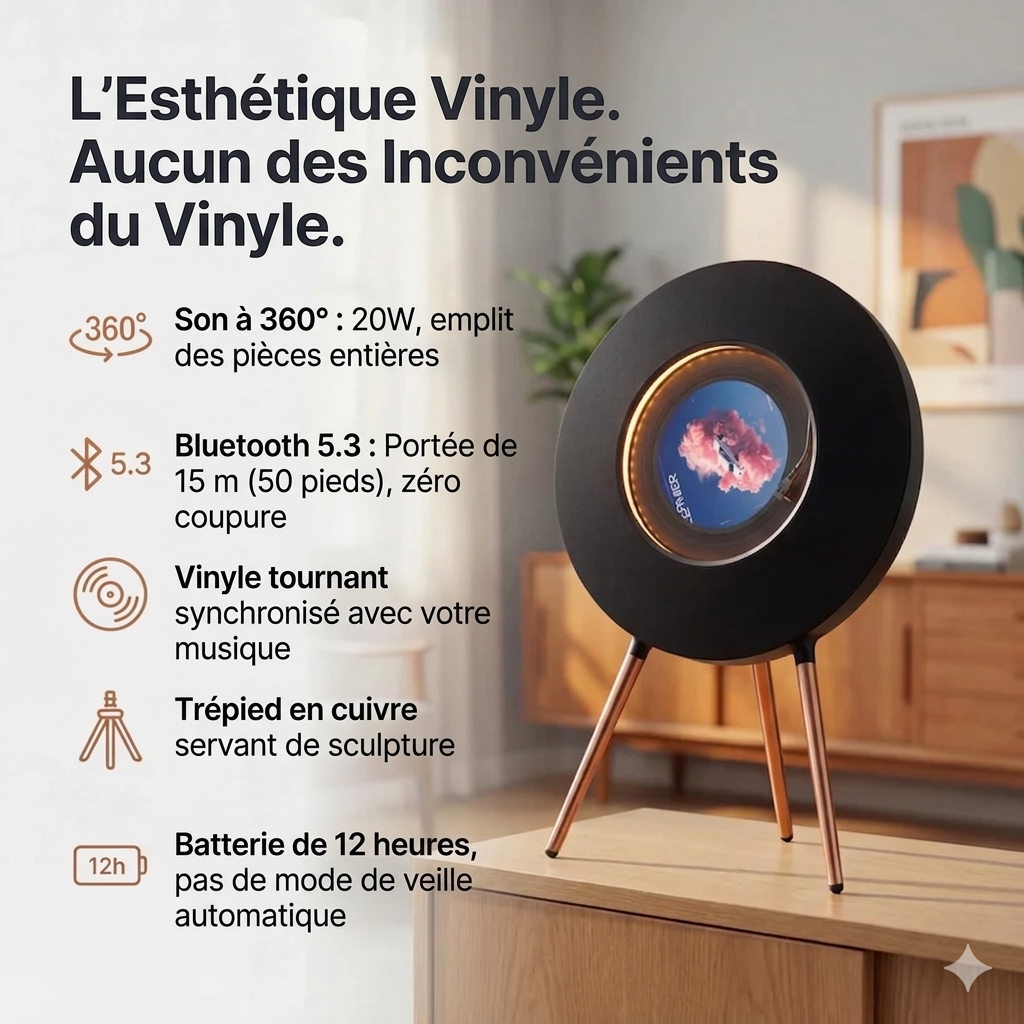 umymall R1 Retro Vinyl Bluetooth Speaker