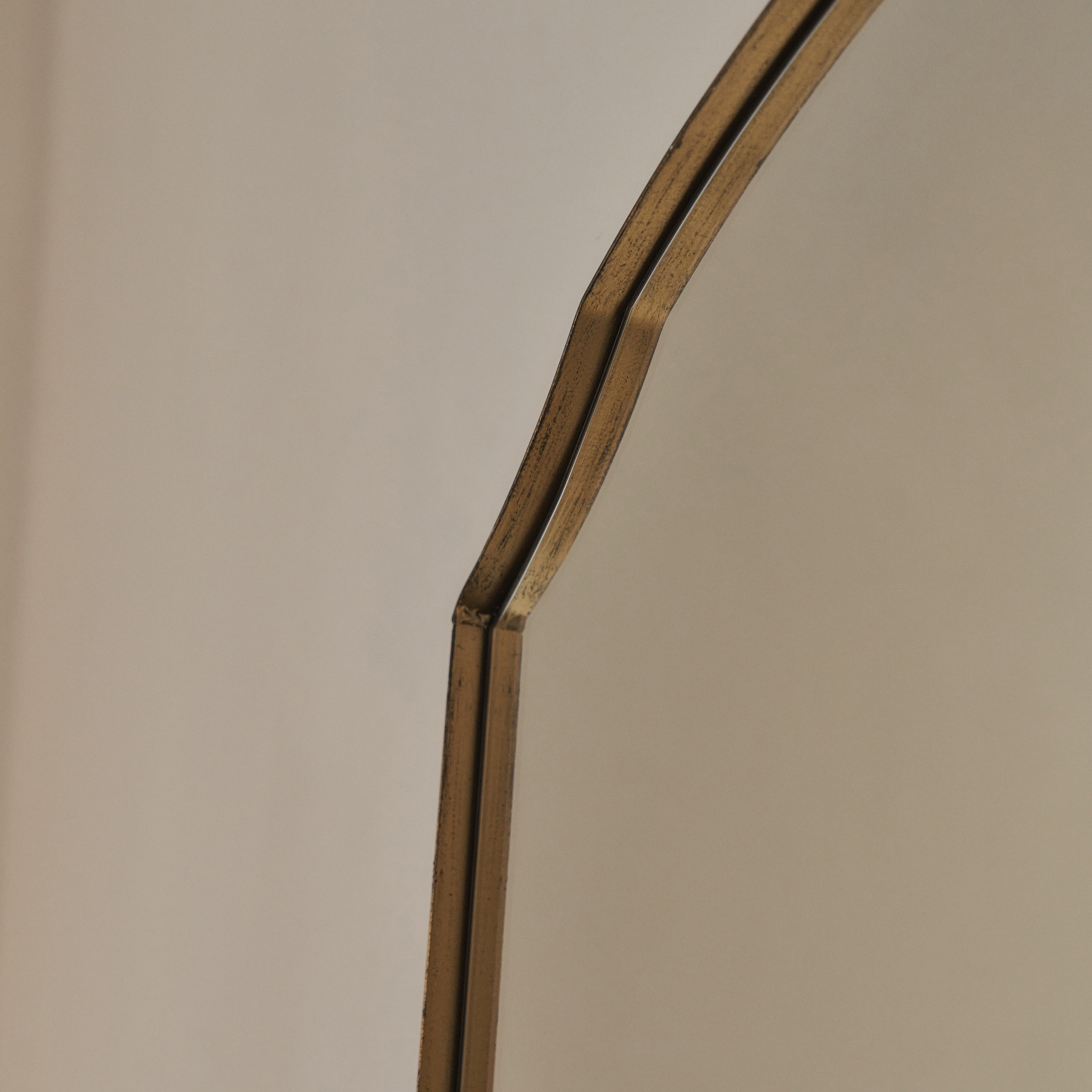 Isla - Gold Arched Metal Overmantle Wall Mirror 120cm x 90cm