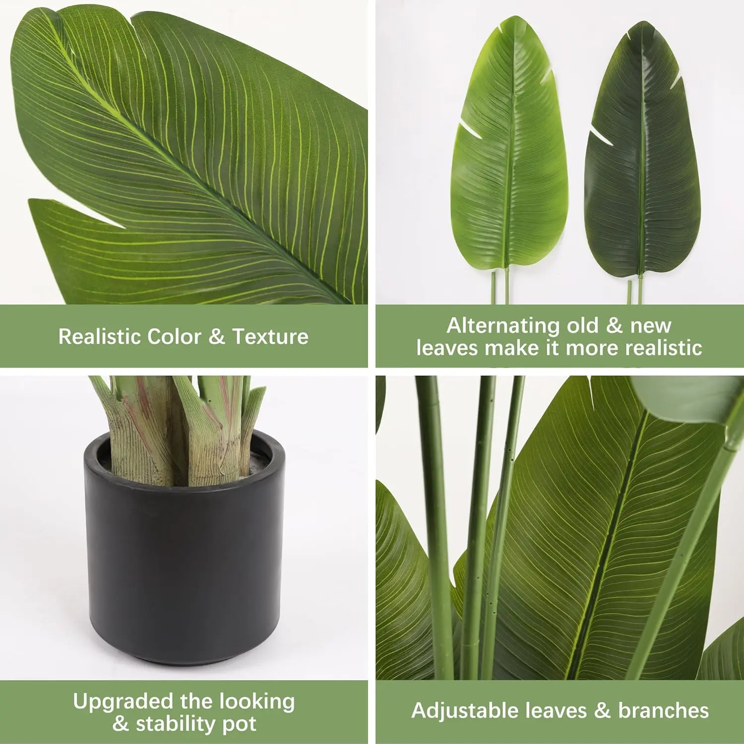 Artificial Bird of Paradise 5 Feet 60 Inch Premium UV Resistant Lifelike Fake Plant in Pot with Dried Moss for Office  Valentine's dayIndoor Outdoor Use Tropical Home Décor Tree Garden Decorations Decorative Flowers Ornaments Outdoorfun Gift - Fruit