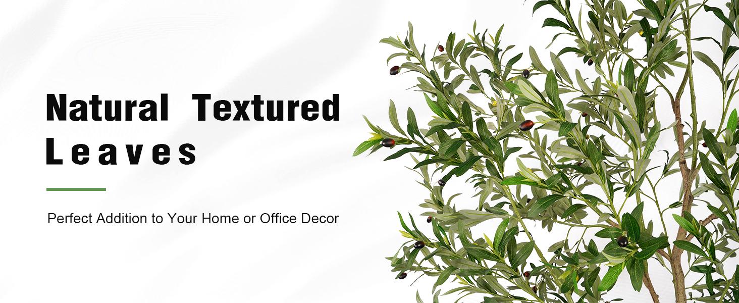 Fluffy 6/7/8ft Artificial Olive Tree, Fake Potted Olive Tree with Branches, Leaves and Fruits, Fake Plant, Indoor Decoration Decorative
