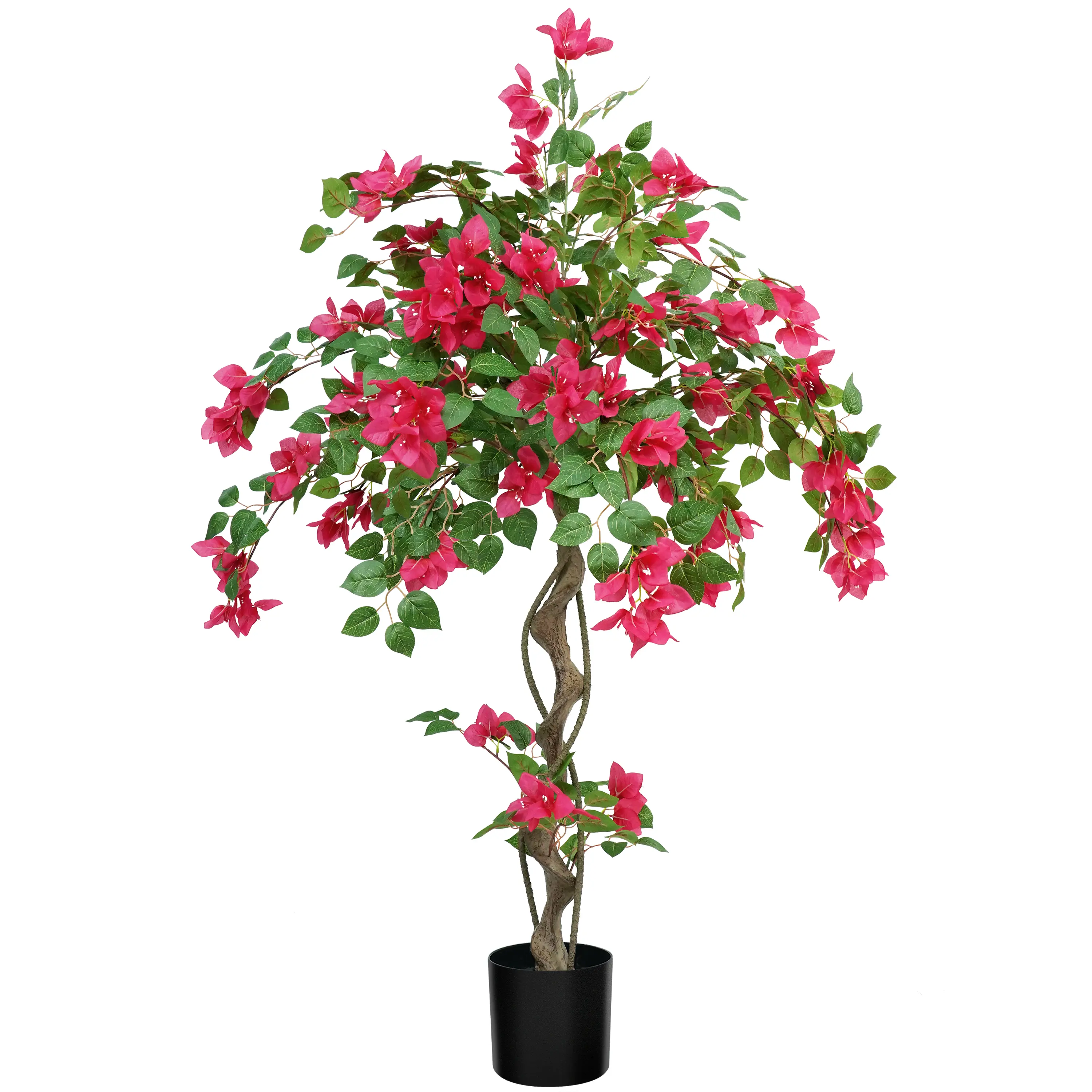 3/4/5FT Realistic Pink Bougainvillea (NO POT) Silk Plant Faux Flowers UV-Resistant for Outdoors No Maintenance Artificial Tree for Home Porch, Terrace & Garden Decoration Versatile Spring Decoration
