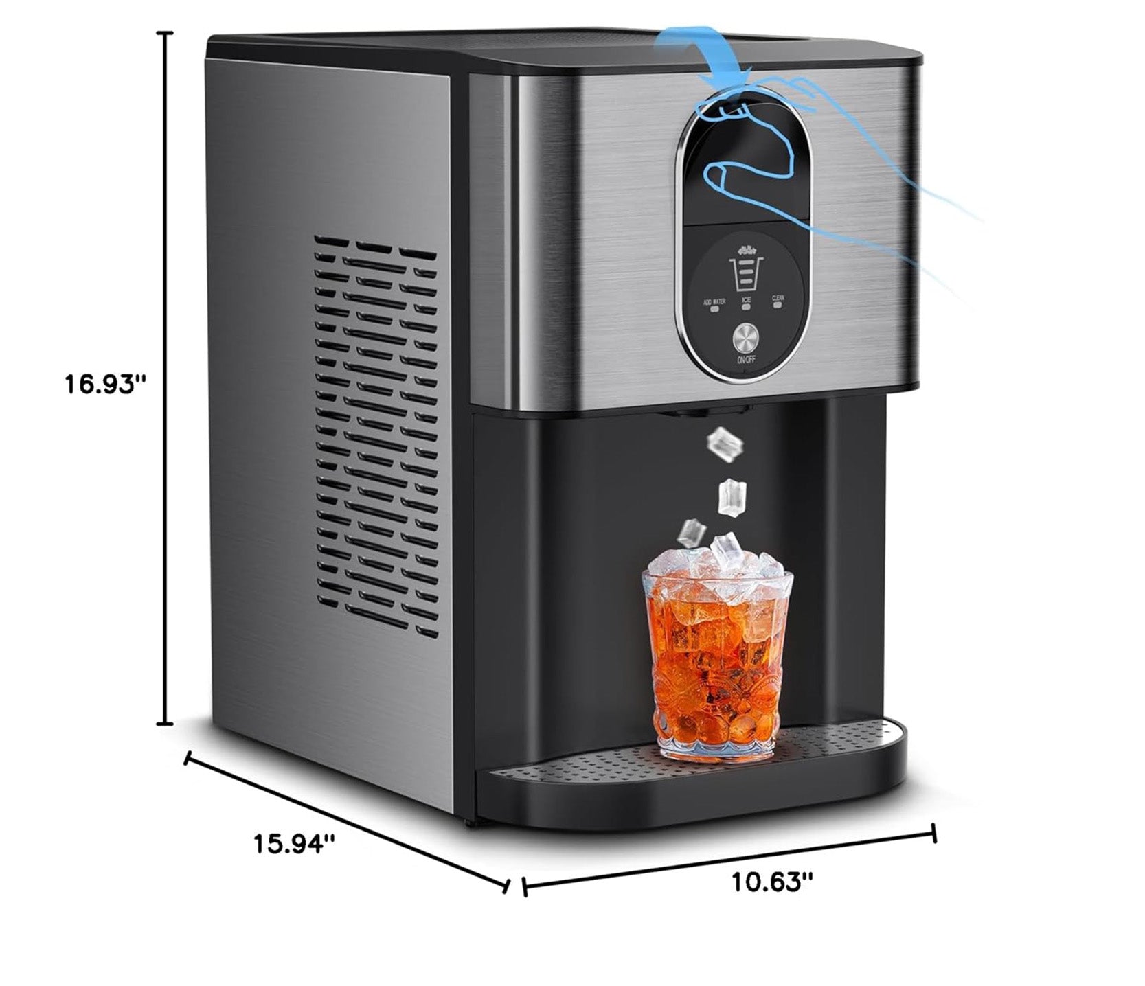 Silent Nugget Ice Maker 44lbs/24H Countertop Dispenser