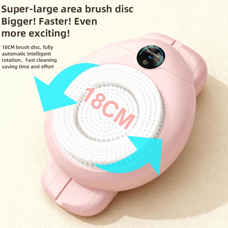 Smart Wall Mounted Exfoliating Brush,Smart Electric Shower Brush for Body - Wall Mounted Back Scrubber with 3 Speeds & 360&deg; Rotation, Rechargeable Exfoliating Brush with Soft Bristles, Hands-Free Deep Cleansing for Men & Women