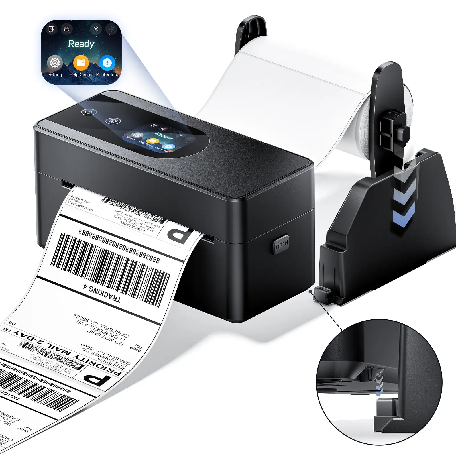 Bluetooth Shipping Label Printer Upgraded Direct Touchscreen