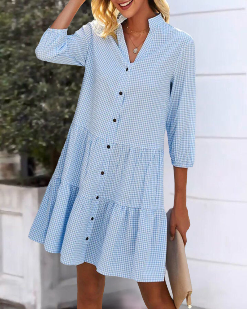 Plaid shirt dress
