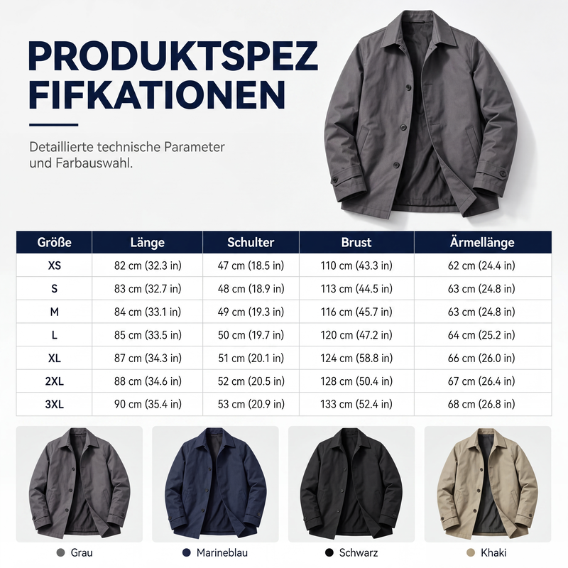 🔥Beliebtes Produkt！✨Wasserdichter mittellanger Trenchcoat, windfest & bequem für Alltag und Outdoor