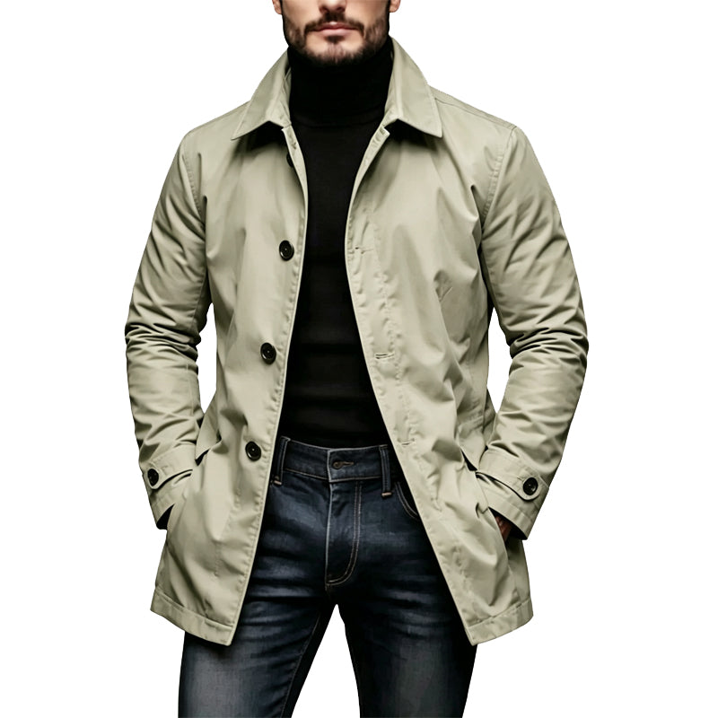 🔥Beliebtes Produkt！✨Wasserdichter mittellanger Trenchcoat, windfest & bequem für Alltag und Outdoor