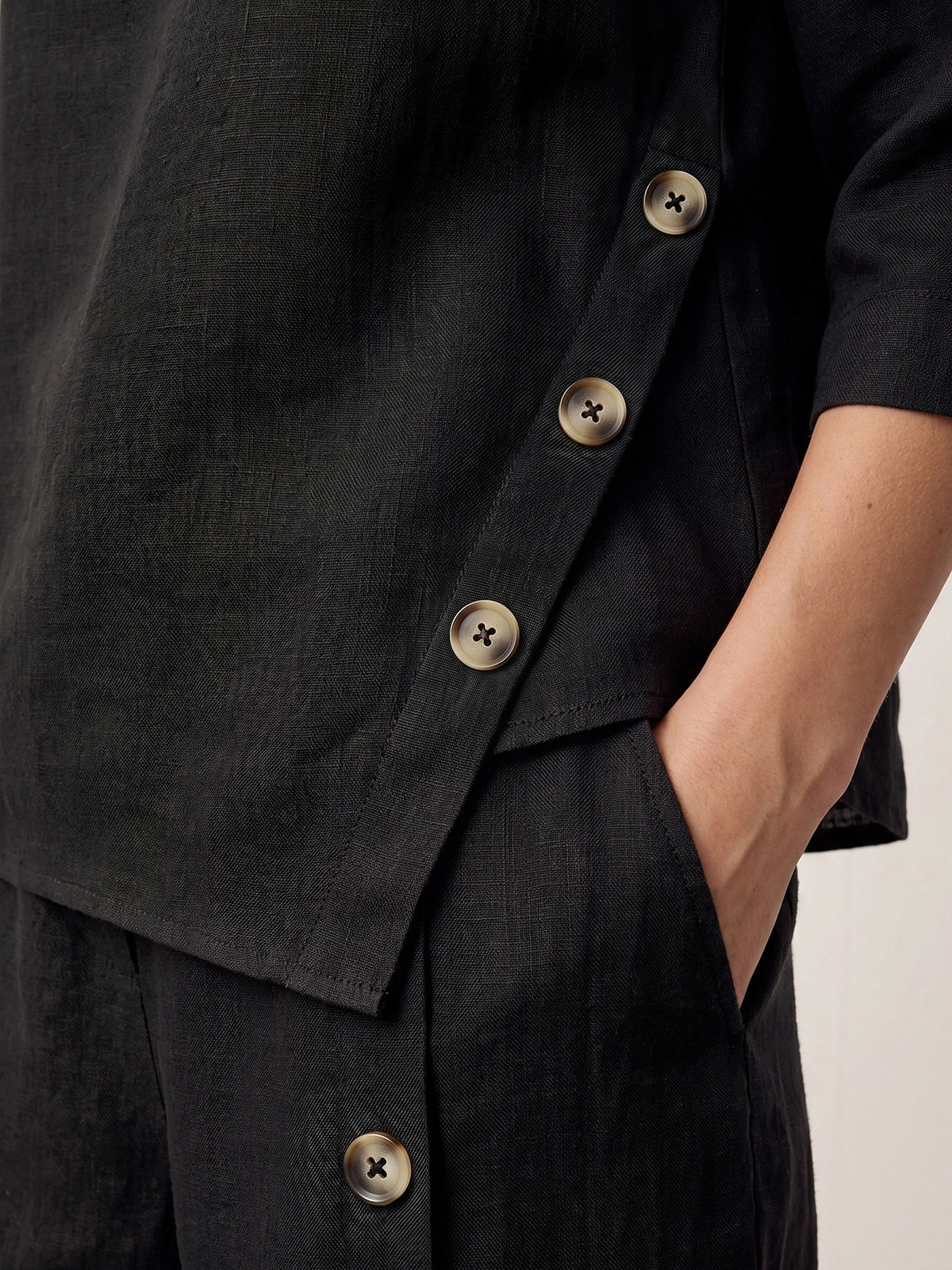 Casual two-piece set: linen cotton top and trousers – create a stylish look in 5 seconds
