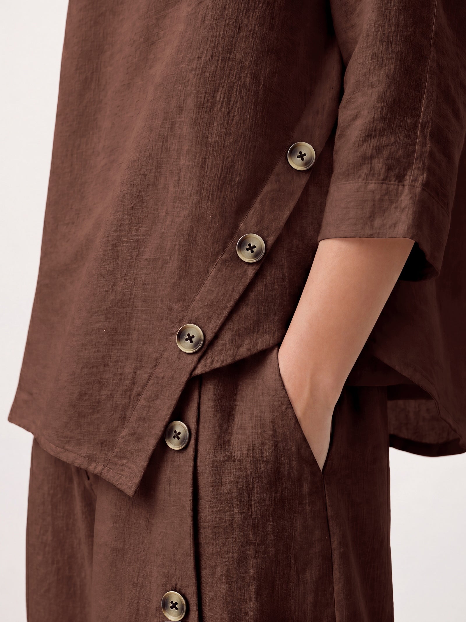 Casual two-piece set: linen cotton top and trousers – create a stylish look in 5 seconds