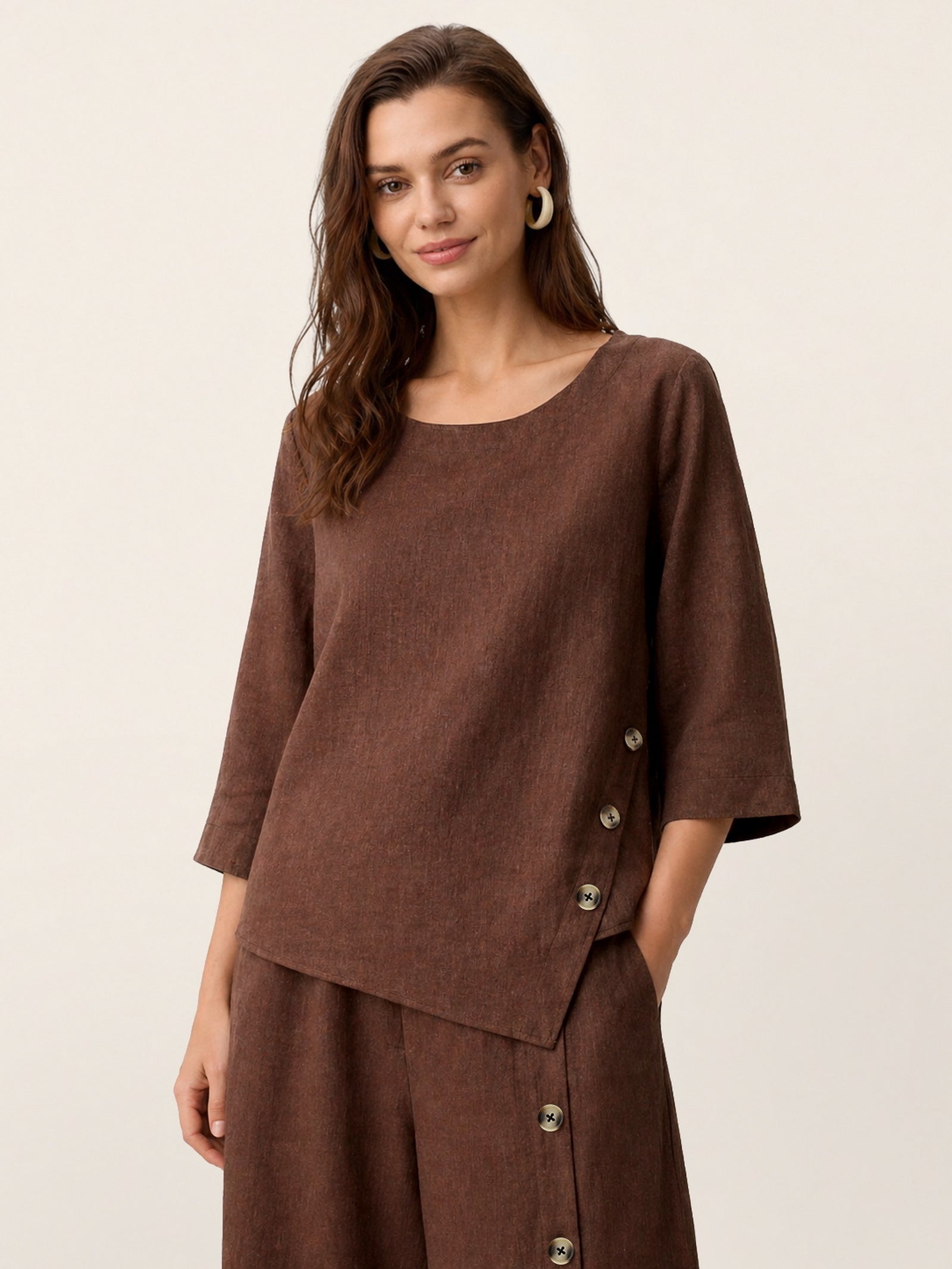 Casual two-piece set: linen cotton top and trousers – create a stylish look in 5 seconds