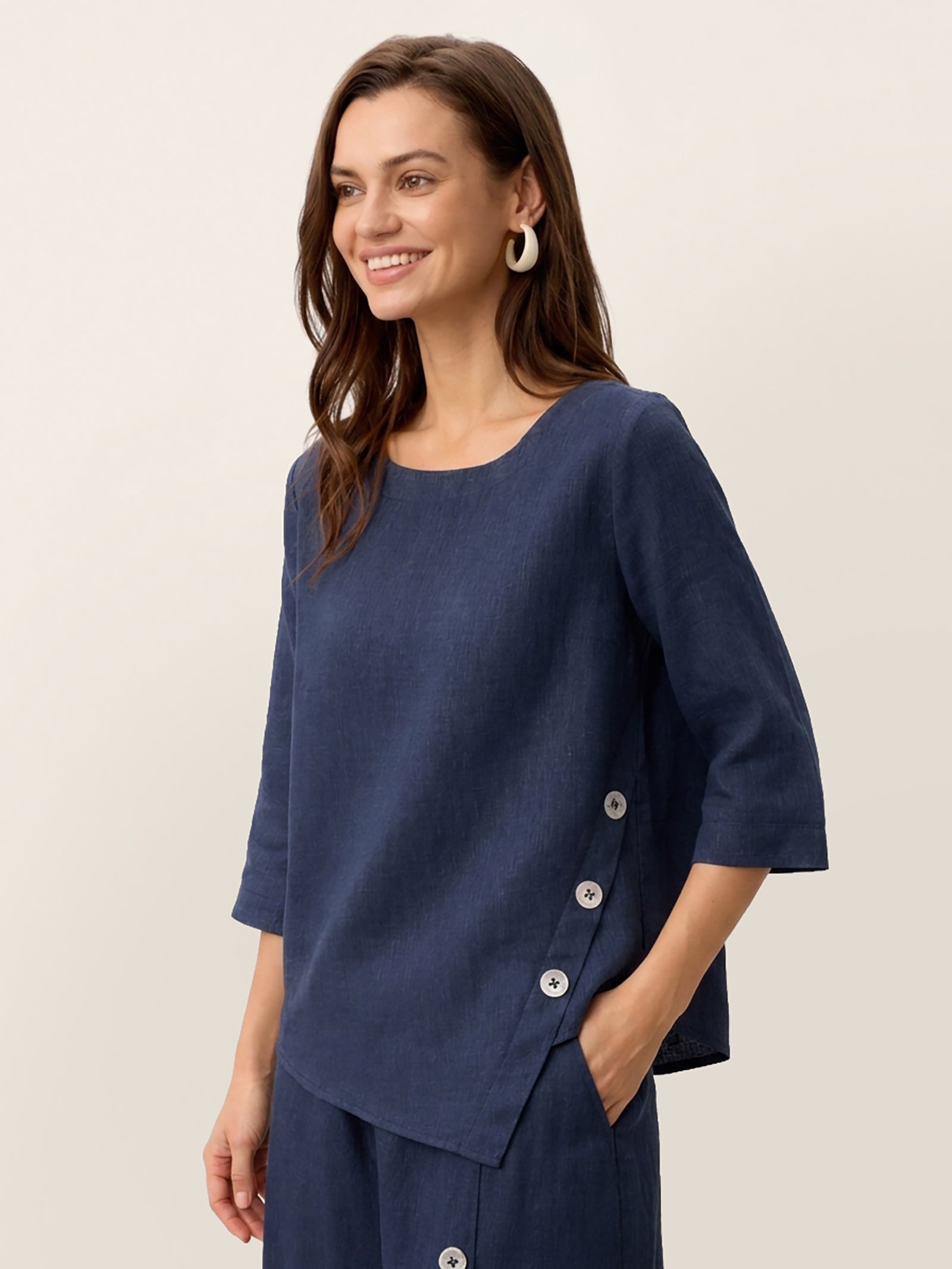 Casual two-piece set: linen cotton top and trousers – create a stylish look in 5 seconds