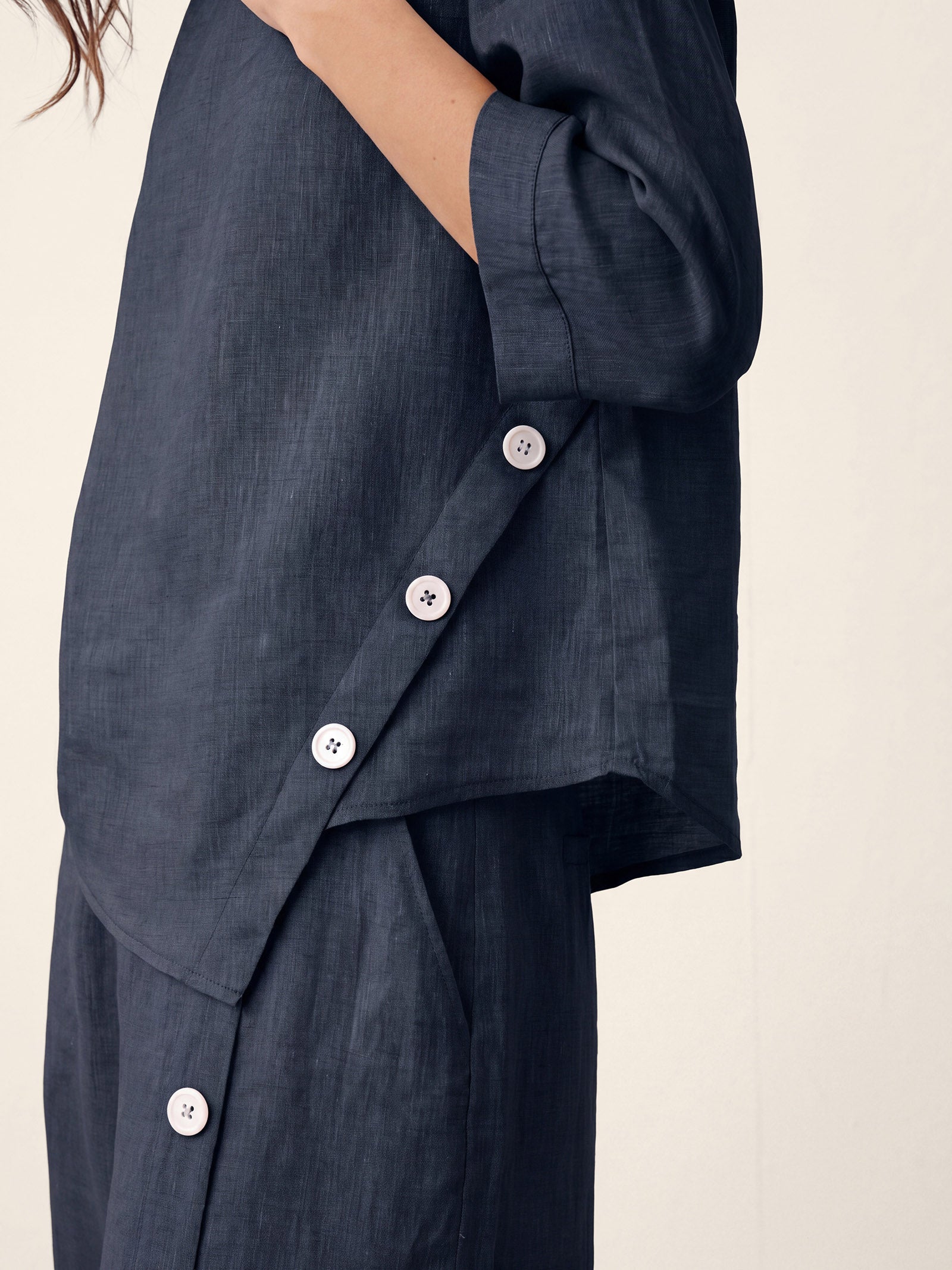 Casual two-piece set: linen cotton top and trousers – create a stylish look in 5 seconds