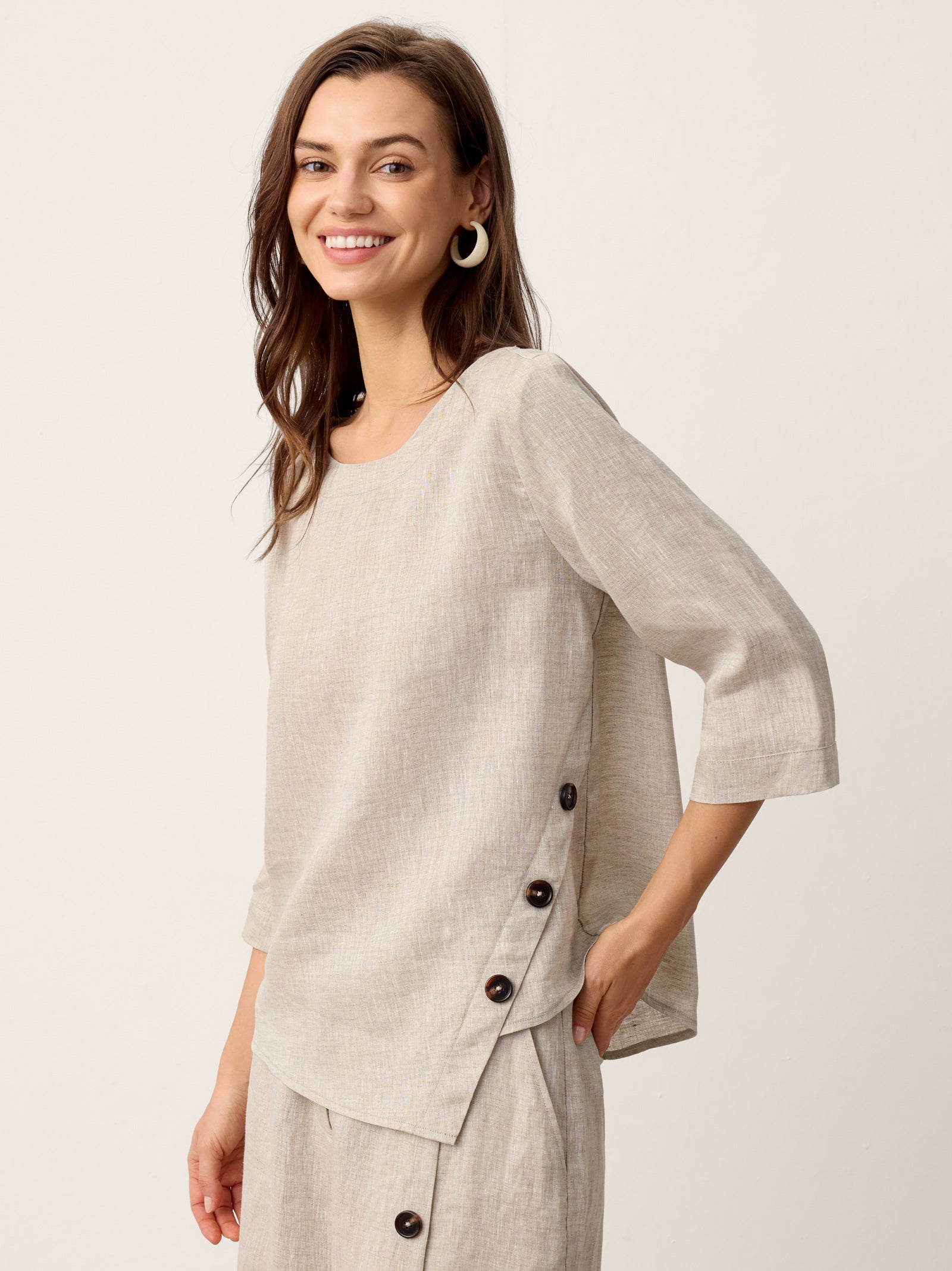 Casual two-piece set: linen cotton top and trousers – create a stylish look in 5 seconds