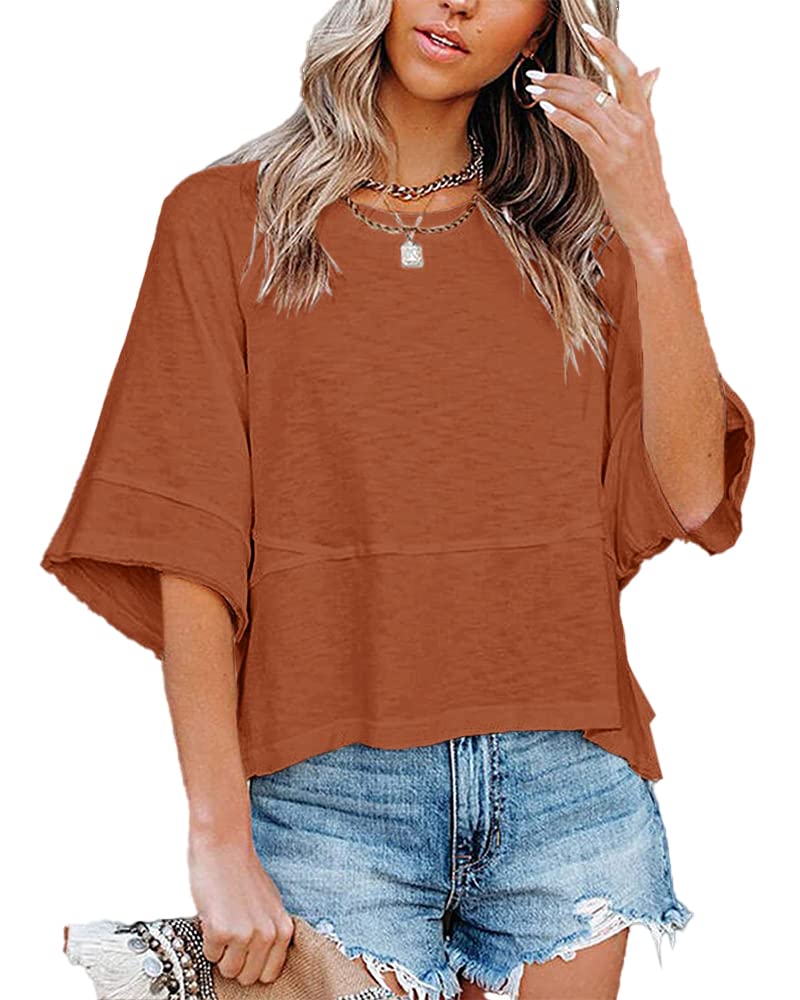 Limited time sale🔥Women's Summer Casual Crewneck Batwing Half Sleeve Tee