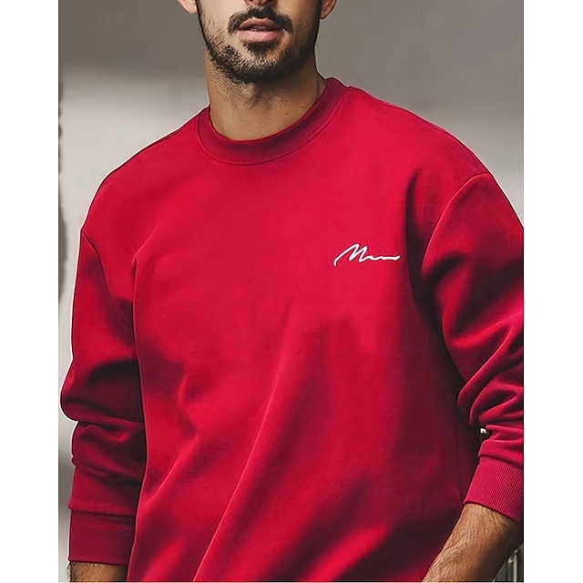 Men's Sweatshirt  Neck Plain Sports & Outdoor Daily Holiday Polyester Streetwear Basic Casual Fall & Winter Clothing Apparel Hoodies Sweatshirts Long Sleeve