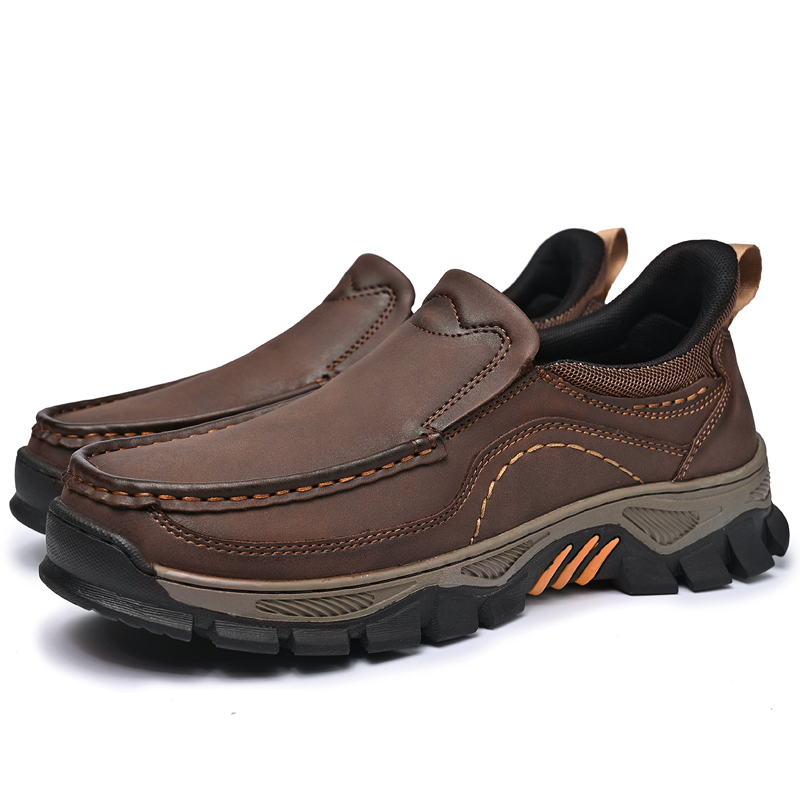 2026 New Men's Orthopedic Hands-Free Genuine Leather Slip On Loafers