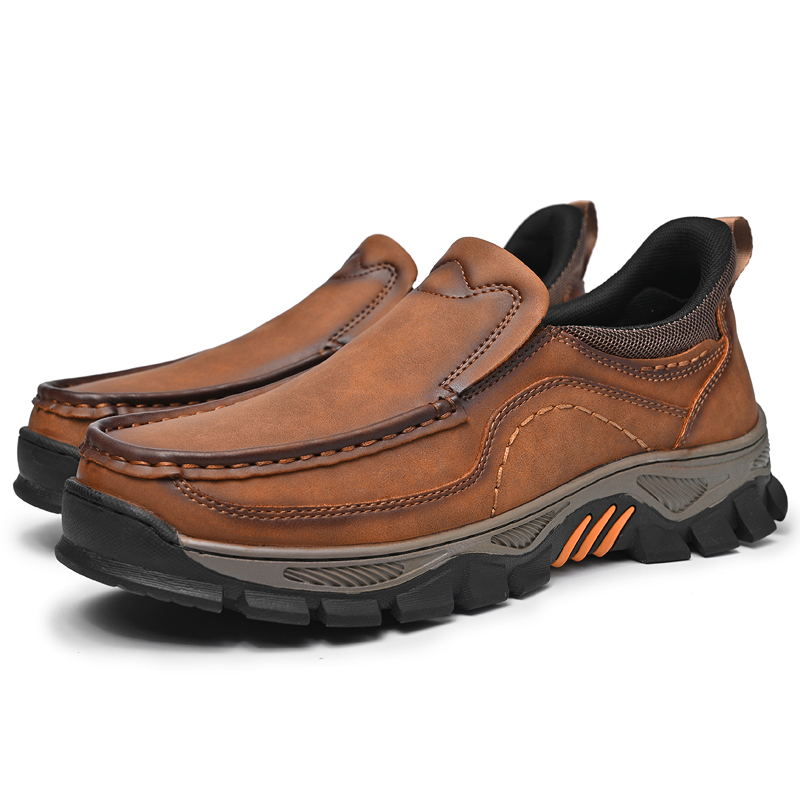 2026 New Men's Orthopedic Hands-Free Genuine Leather Slip On Loafers