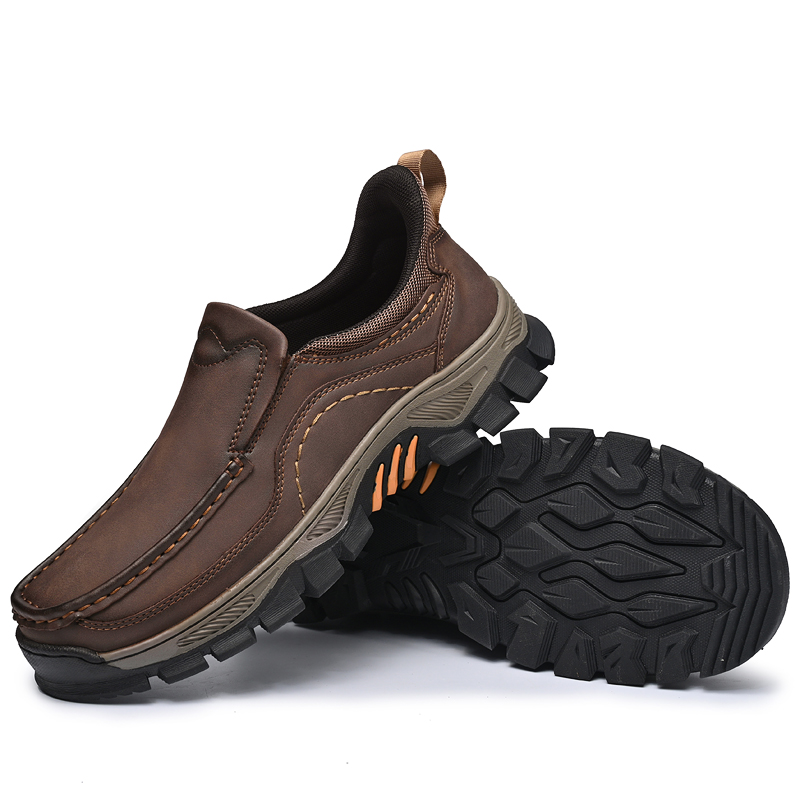 2026 New Men's Orthopedic Hands-Free Genuine Leather Slip On Loafers