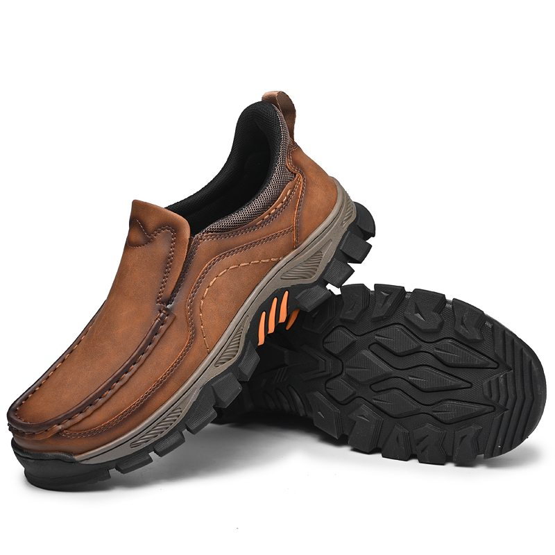 2026 New Men's Orthopedic Hands-Free Genuine Leather Slip On Loafers