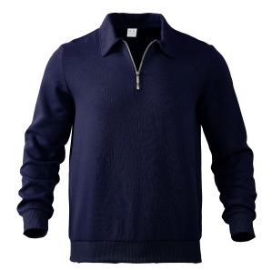 Men's Textured Half-Zip Polo Sweatshirt