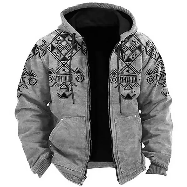 Men's Tribal Ethnic Hoodie Hoodies Sweatshirt Zip Hoodie Long Sleeve Hooded Sweatshirt Hooded Sports