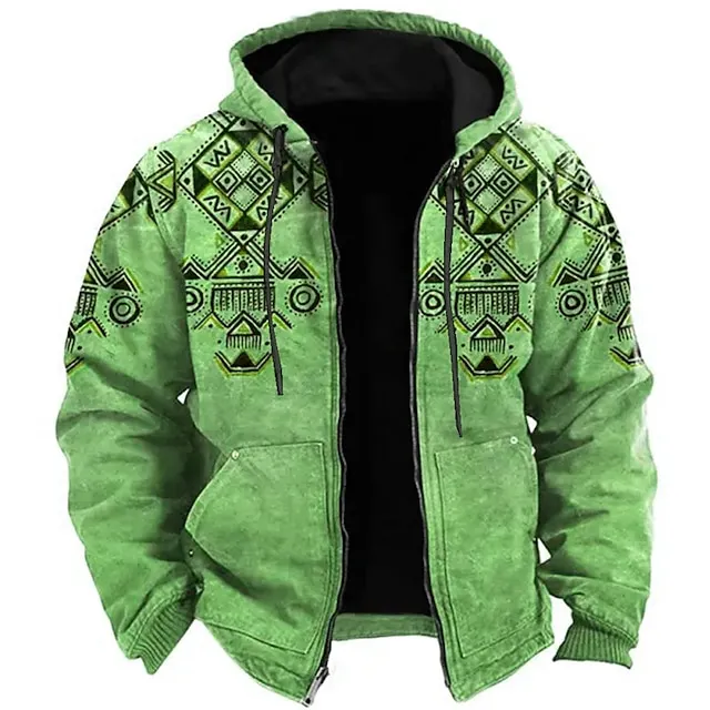 Men's Tribal Ethnic Hoodie Hoodies Sweatshirt Zip Hoodie Long Sleeve Hooded Sweatshirt Hooded Sports