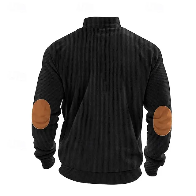 Men's Sweatshirt Quarter Zip Sweatshirt Apricot Black White Army Green Navy Blue Half Zip Color Block Sports & Outdoor Daily Holiday Polyester Streetwear Basic Casual Spring &  Fall Clothing Apparel