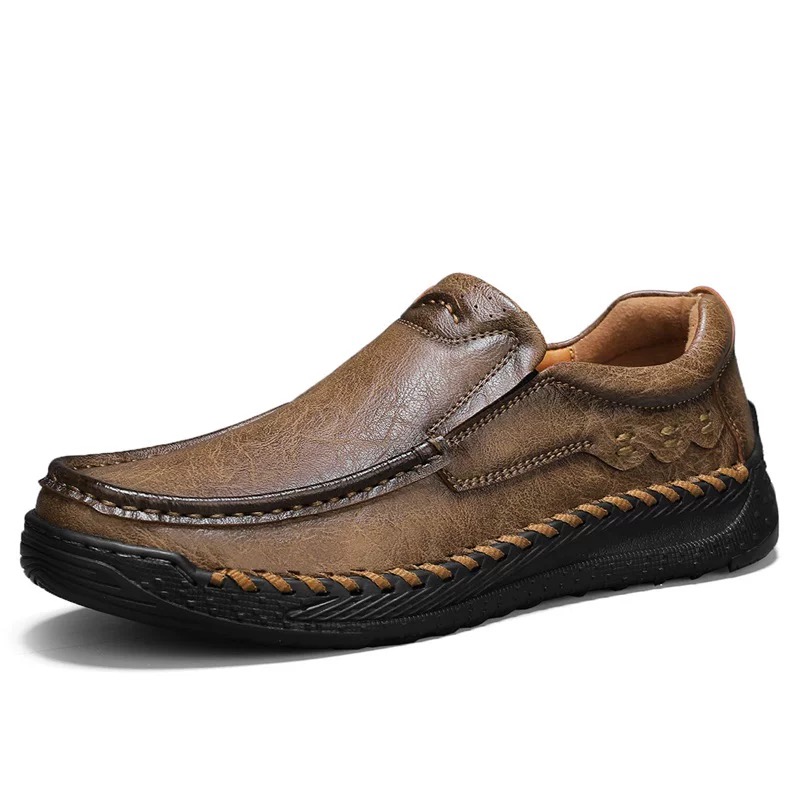 ENJERR®Men’s Cowhide Slip-On Loafers – Handcrafted with Arch Support