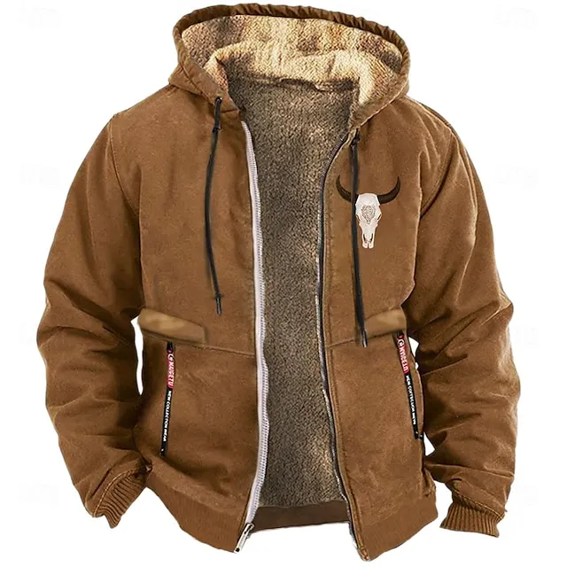 Men's Ox Cowboy Sweatshirt Long Sleeve Sweatshirts  Hooded Vintage Western Style Vacation Streetwear Fall